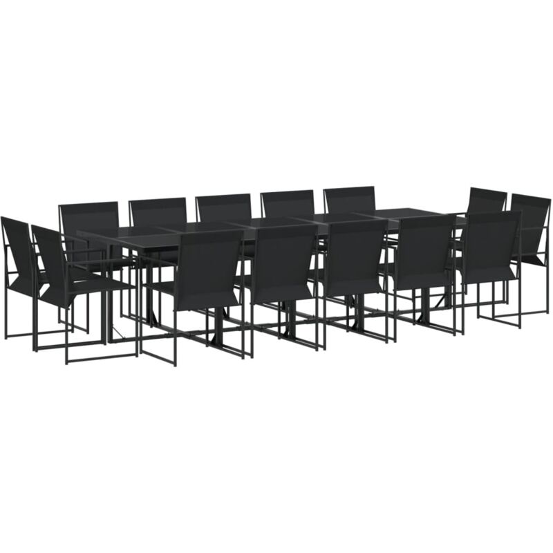 foto del prodotto vidaxl set da pranzo da giardino 15 pz nero in textilene