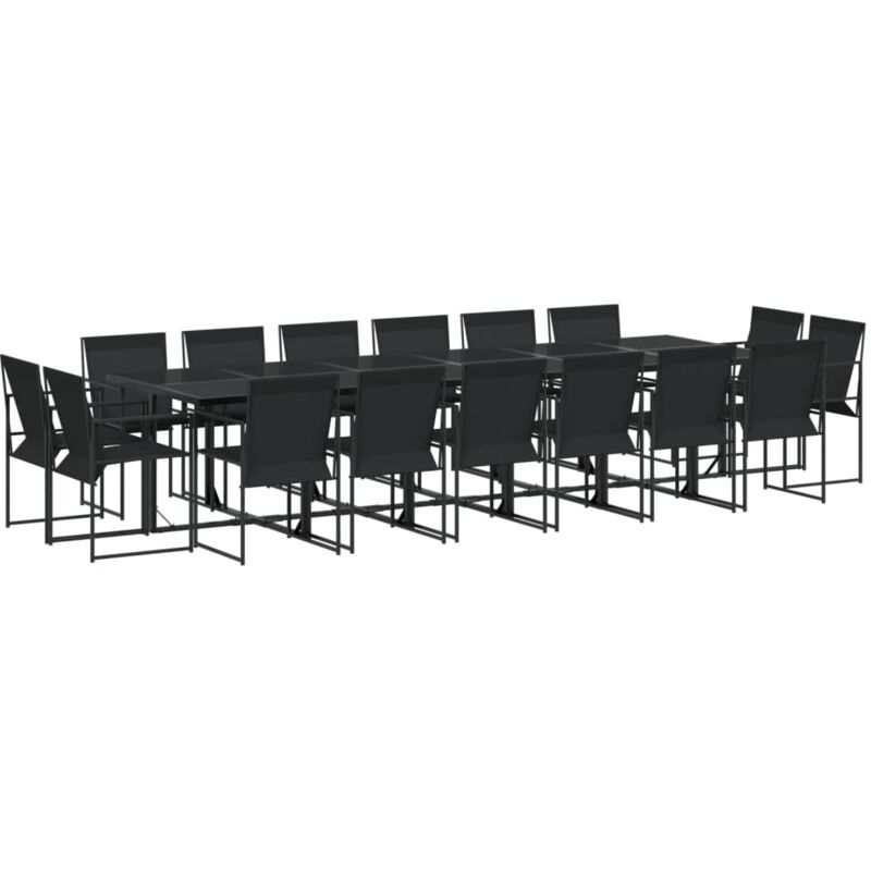 foto del prodotto vidaxl set da pranzo da giardino 17 pz nero in textilene