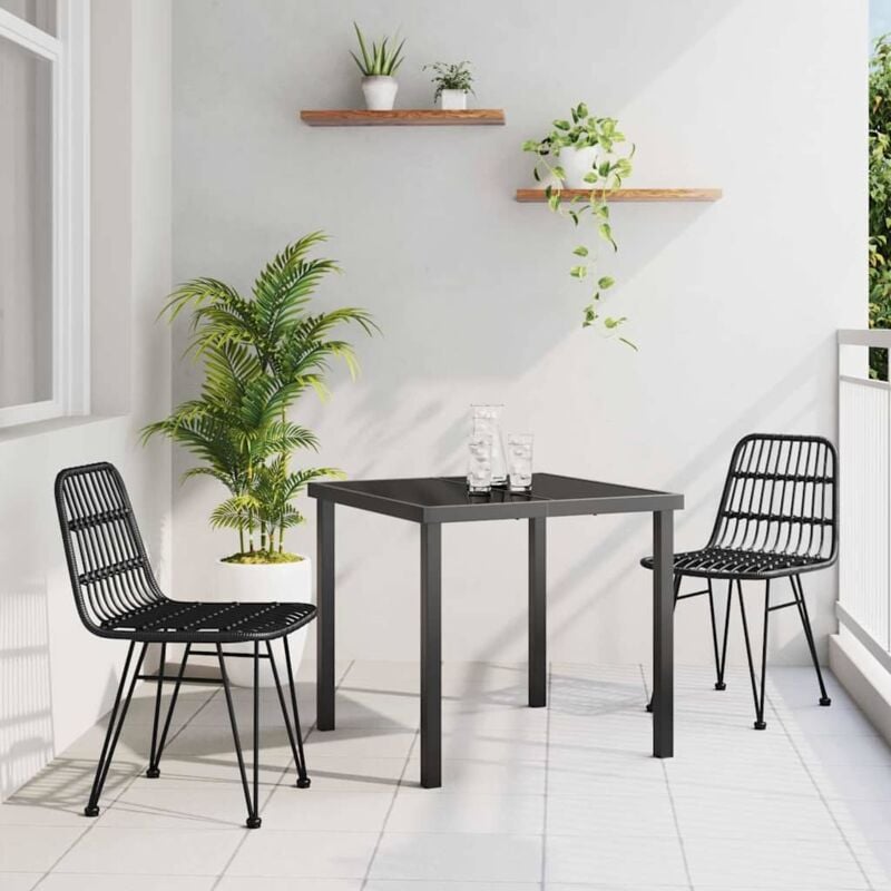 foto del prodotto vidaxl set da pranzo da giardino 3 pezzi nero poli rattan