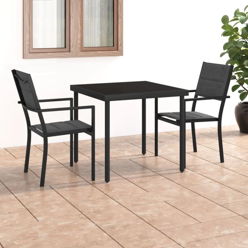foto del prodotto vidaxl set da pranzo da giardino 3 pz in acciaio