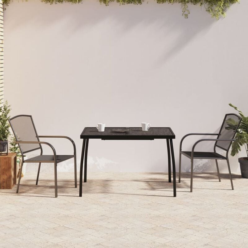 foto del prodotto vidaxl set da pranzo da giardino 3 pz in acciaio antracite
