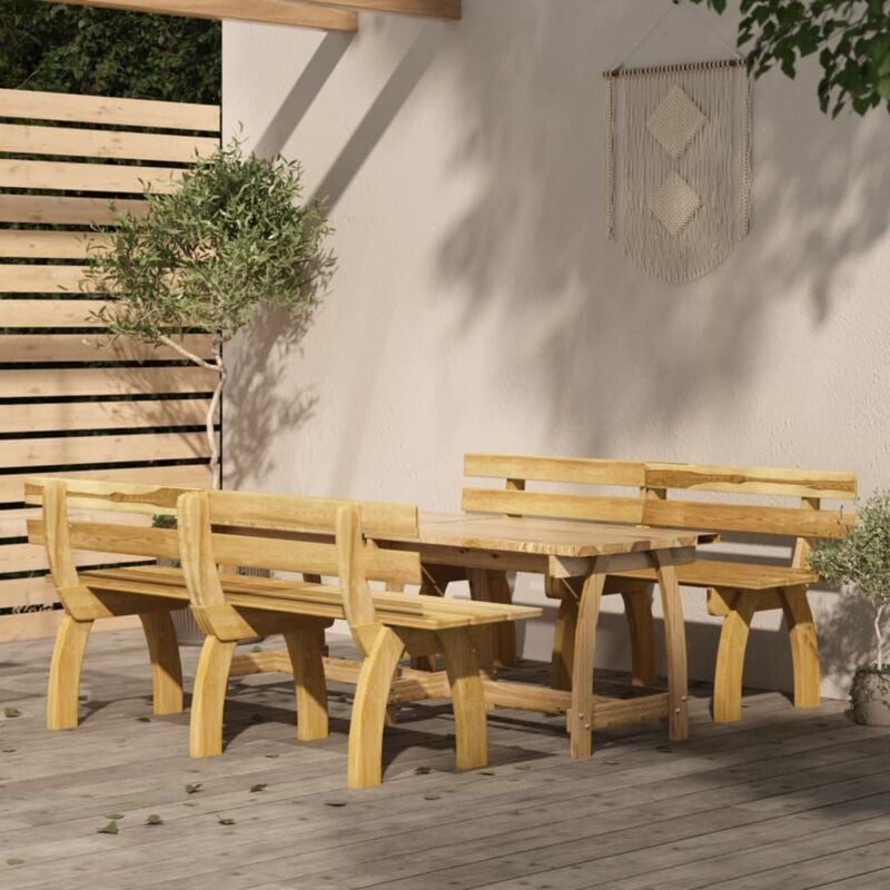 foto del prodotto vidaxl set da pranzo da giardino 3 pz in legno di pino impregnato