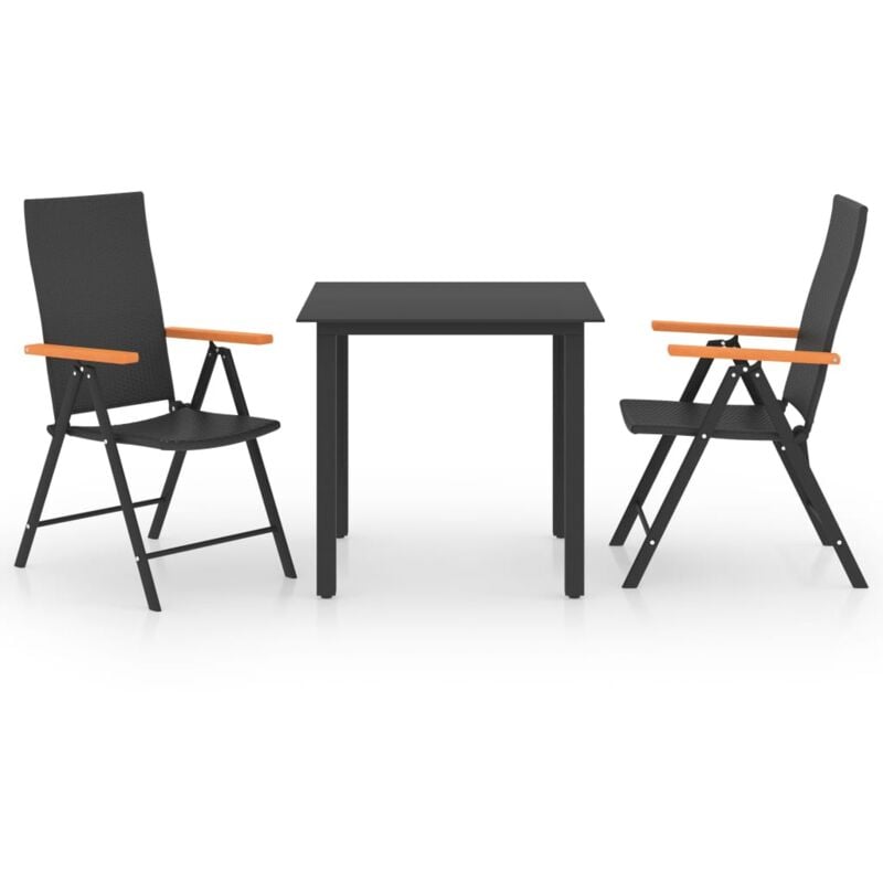 foto del prodotto vidaxl set da pranzo da giardino 3 pz nero e marrone