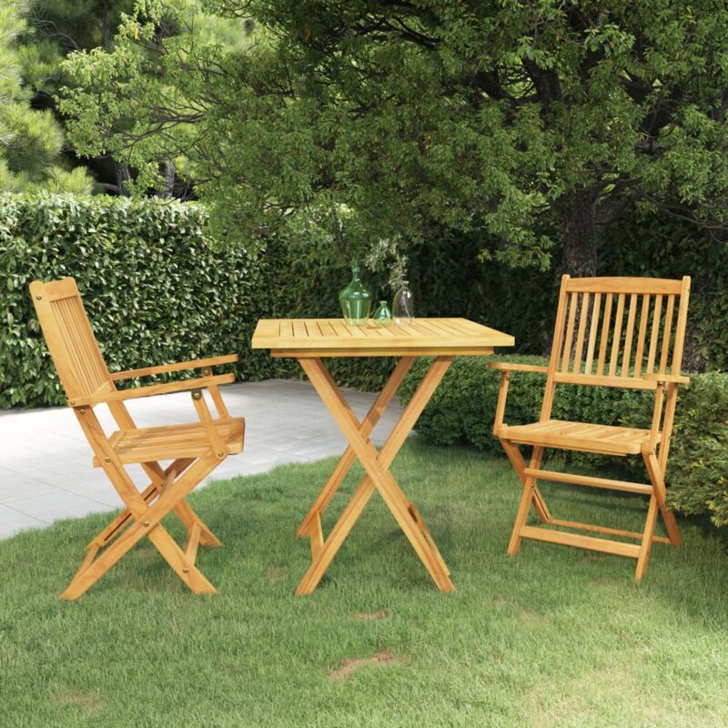 foto del prodotto vidaxl set da pranzo da giardino 3 pz pieghevole in massello di acacia