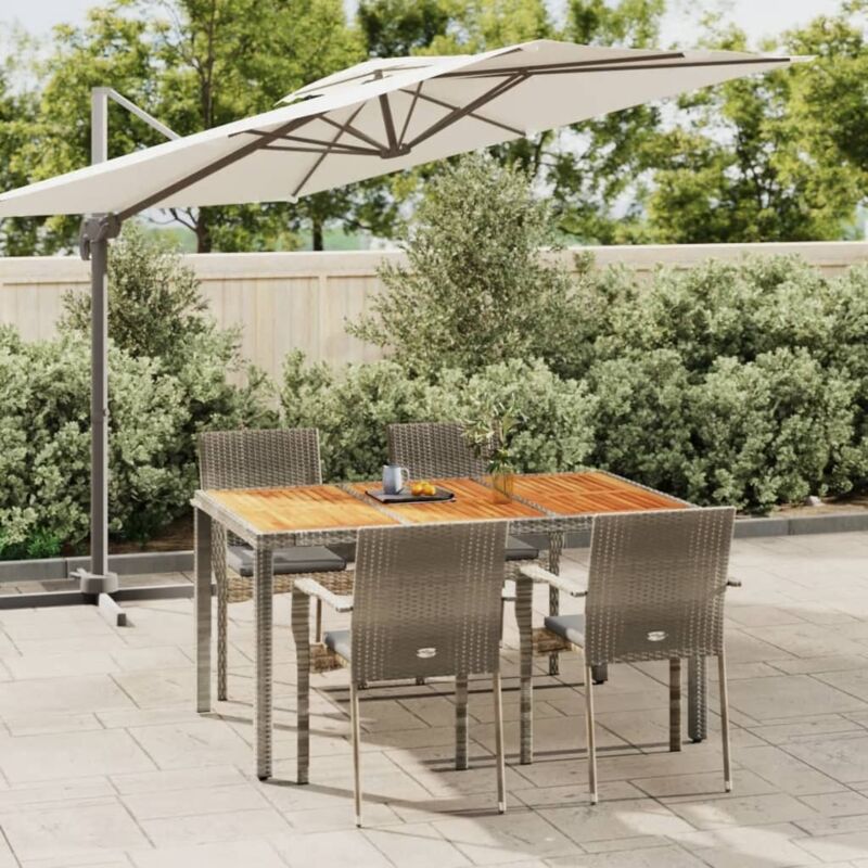 foto del prodotto vidaxl set da pranzo da giardino 5 pz con cuscini in polyrattan grigio