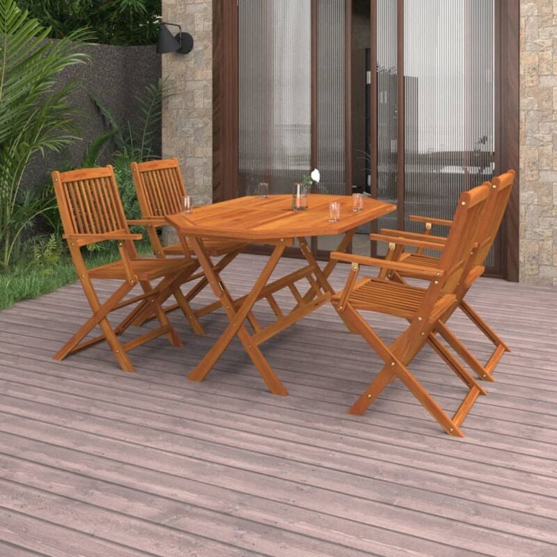 foto del prodotto vidaxl set da pranzo da giardino 5 pz in legno massello di acacia