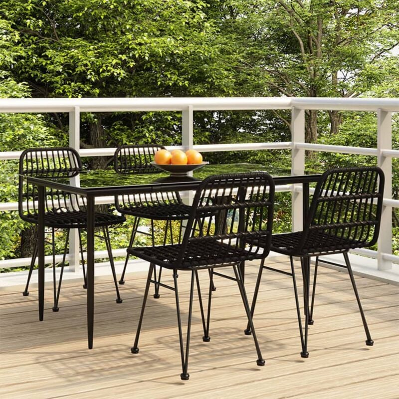 foto del prodotto vidaxl set da pranzo da giardino 5 pz nero in polyrattan