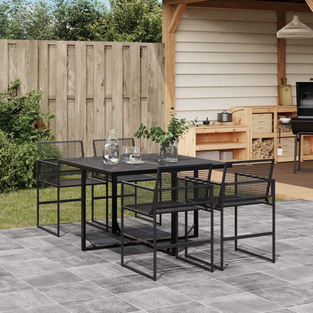 foto del prodotto vidaxl set da pranzo da giardino 5 pz nero in polyrattan