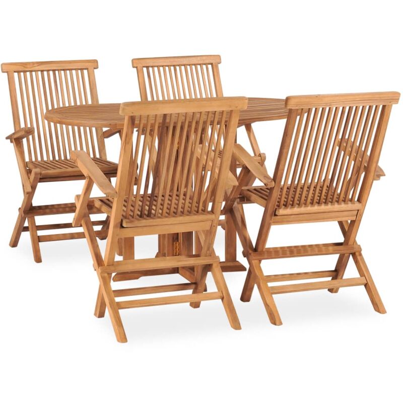 foto del prodotto vidaxl set da pranzo da giardino 5 pz pieghevole in massello di teak
