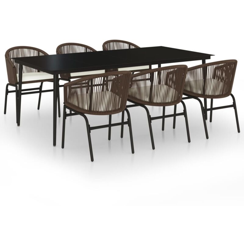 foto del prodotto vidaxl set da pranzo da giardino 7 pz marrone