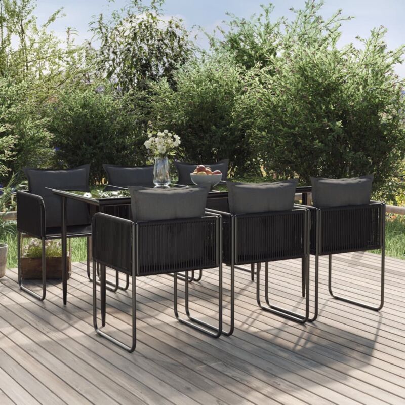 foto del prodotto vidaxl set da pranzo da giardino 7 pz nero