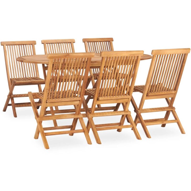 foto del prodotto vidaxl set da pranzo da giardino 7 pz pieghevole in massello di teak