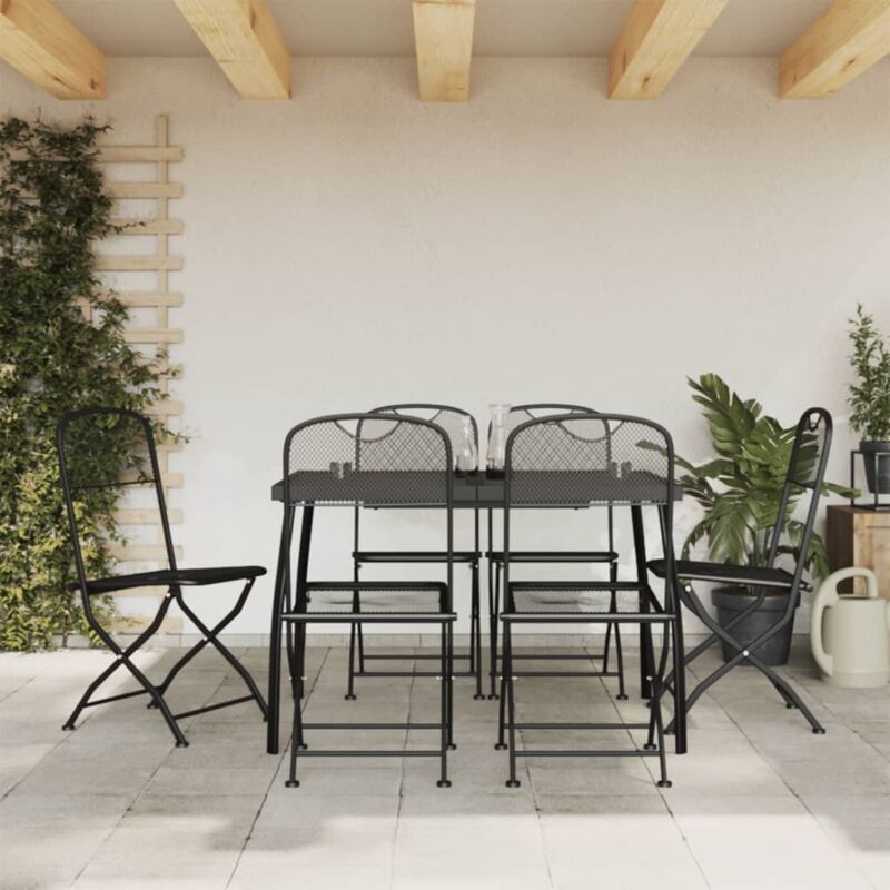 foto del prodotto vidaxl set da pranzo da giardino 7pz antracite in rete metallica