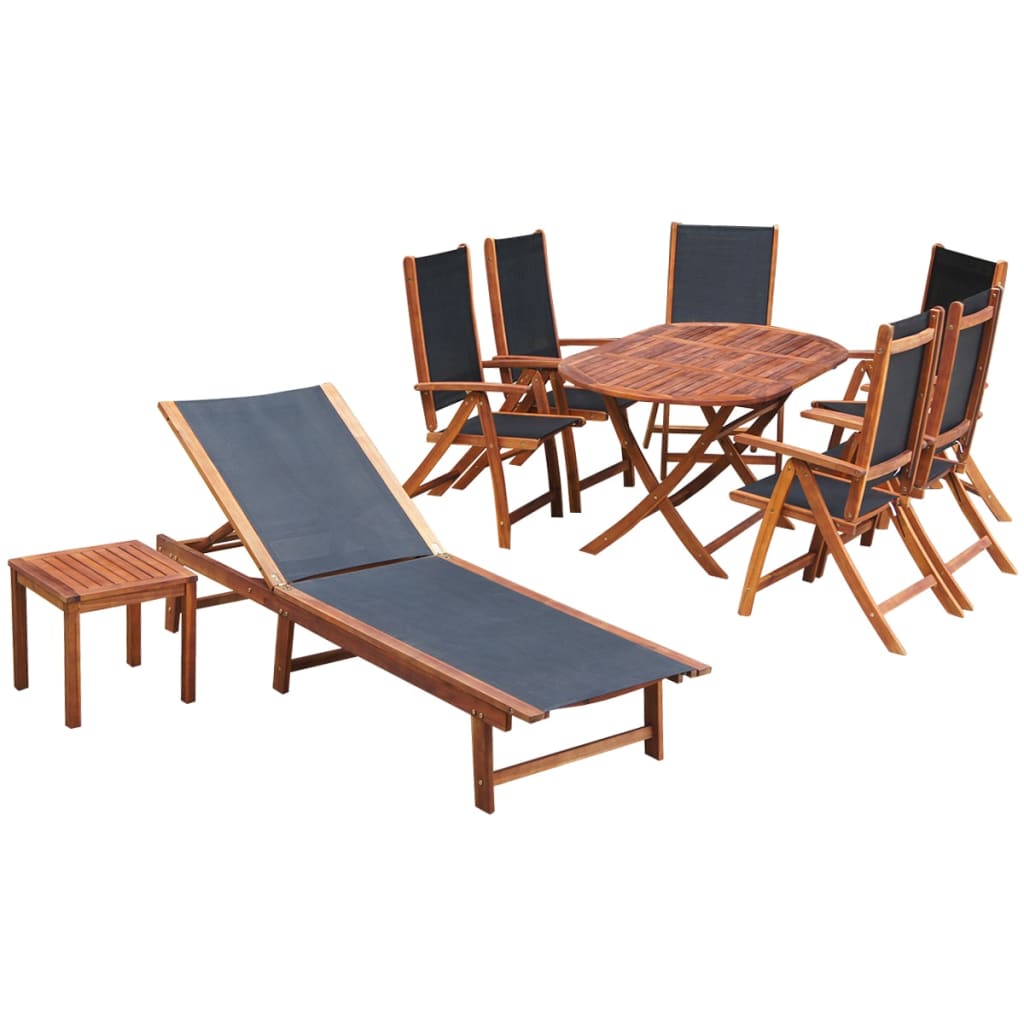 foto del prodotto vidaxl set da pranzo da giardino 9 pz con cuscini massello di acacia