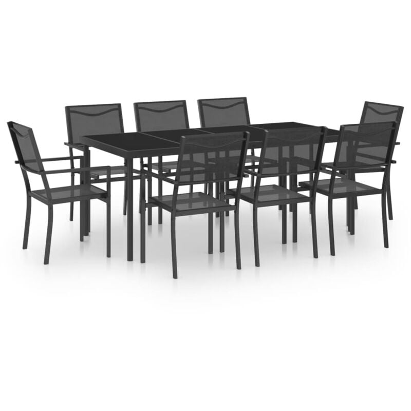 foto del prodotto vidaxl set da pranzo da giardino 9 pz in acciaio