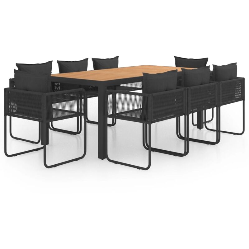 foto del prodotto vidaxl set da pranzo da giardino 9 pz in rattan pvc nero e marrone