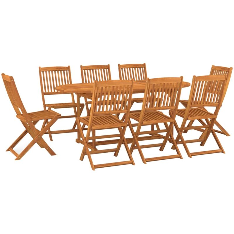 foto del prodotto vidaxl set da pranzo da giardino 9pz 180x90x75cm legno massello acacia