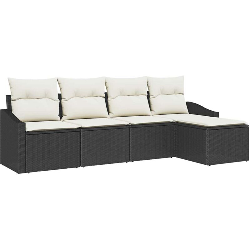 foto del prodotto vidaxl set da pranzo da giardino a 5 pezzi con cuscini in rattan polietilene color marrone