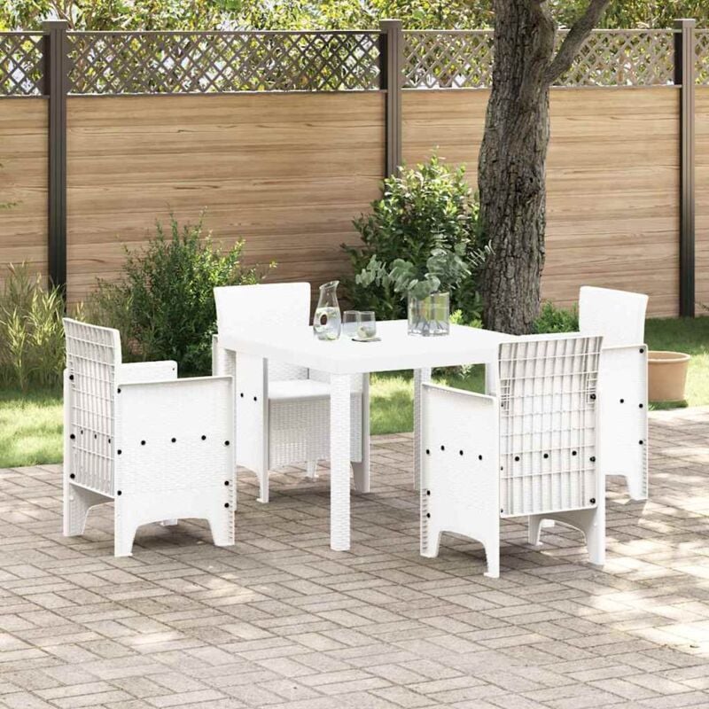 foto del prodotto vidaxl set da pranzo da giardino bianco 5 pcs bianco vimini in resina