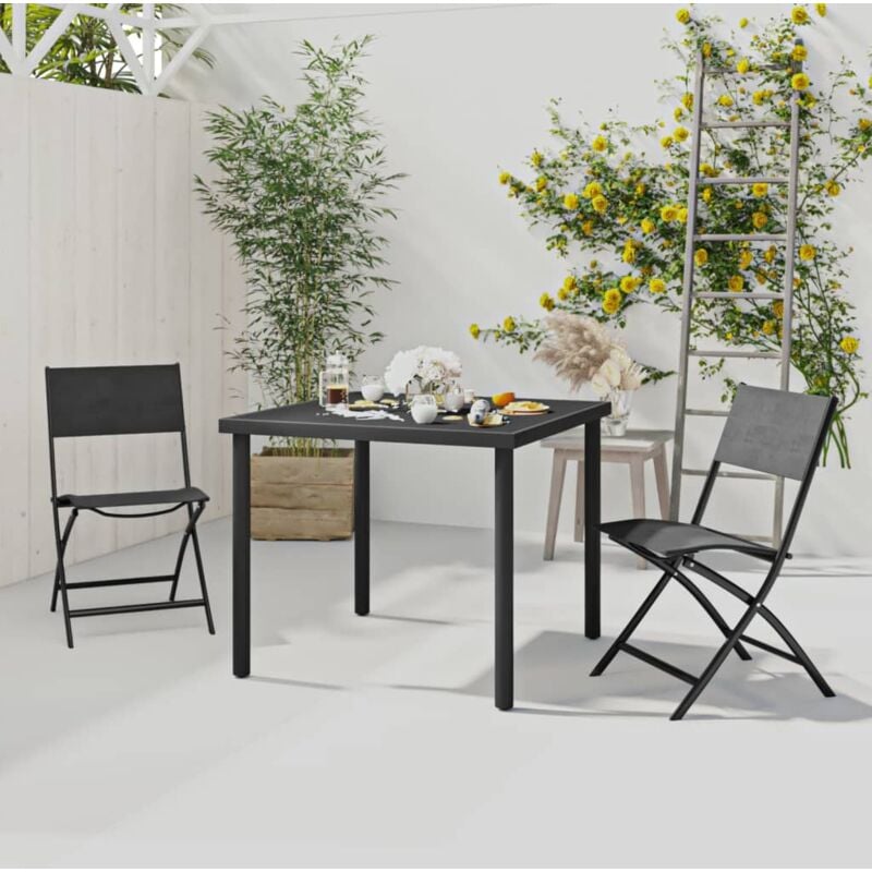 foto del prodotto vidaxl set da pranzo per esterni 3 pz in acciaio