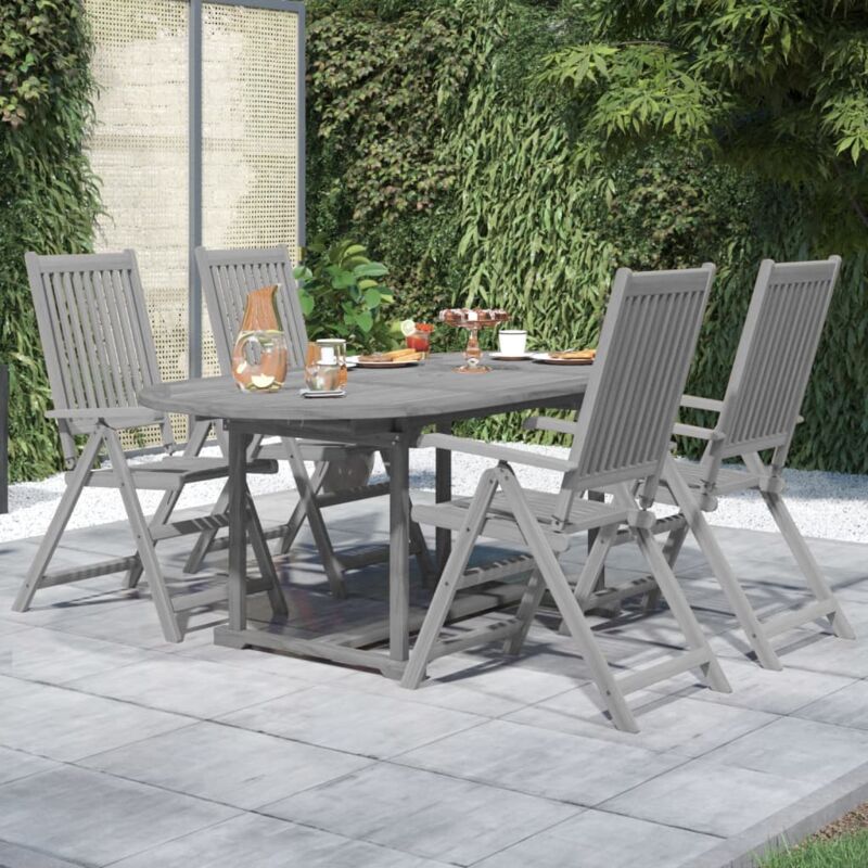 foto del prodotto vidaxl set da pranzo per giardino 5 pz in legno massello di acacia