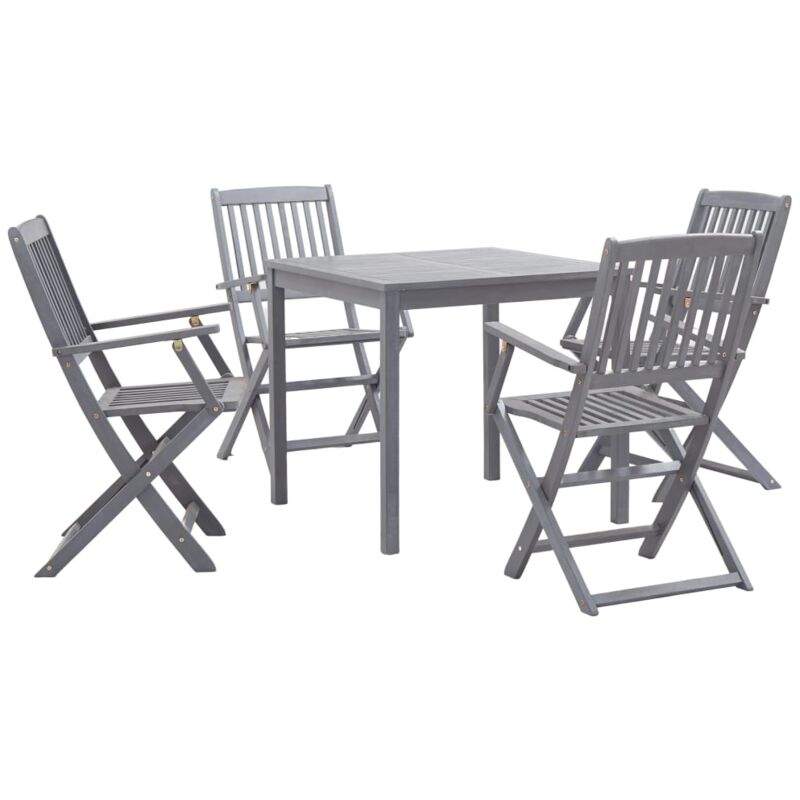 foto del prodotto vidaxl set da pranzo per giardino 5 pz legno massello di acacia grigio