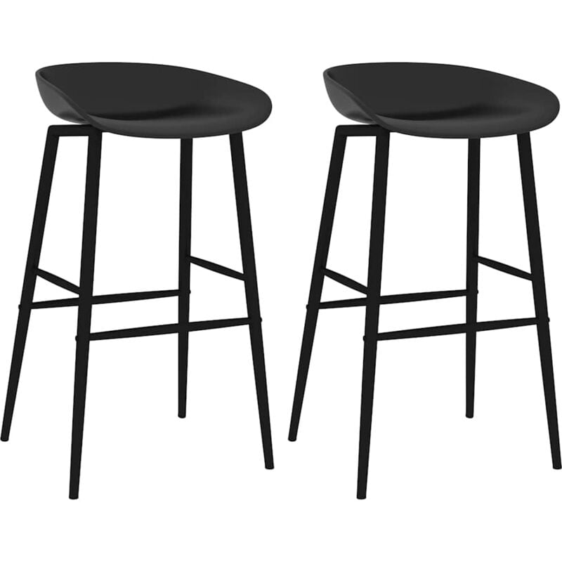 foto del prodotto vidaxl set di 2 sgabelli per cucina o bar con struttura nera e seduta vari colori colore nero