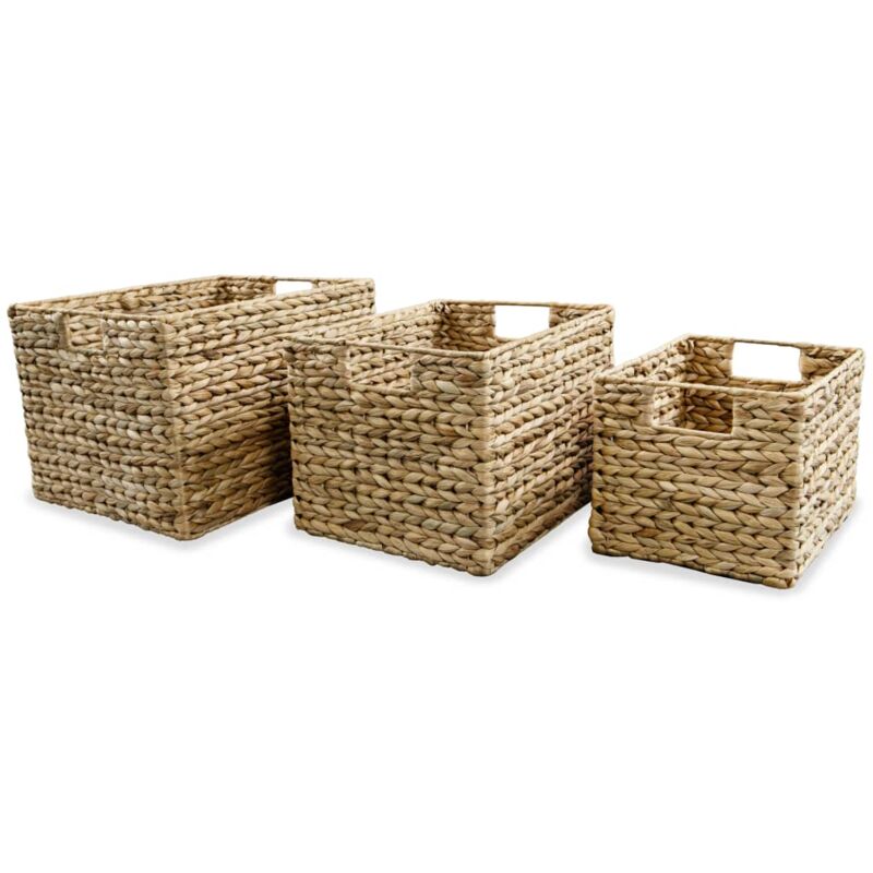 foto del prodotto vidaxl set di cesti portaoggetti 3 pz in giacinto d acqua