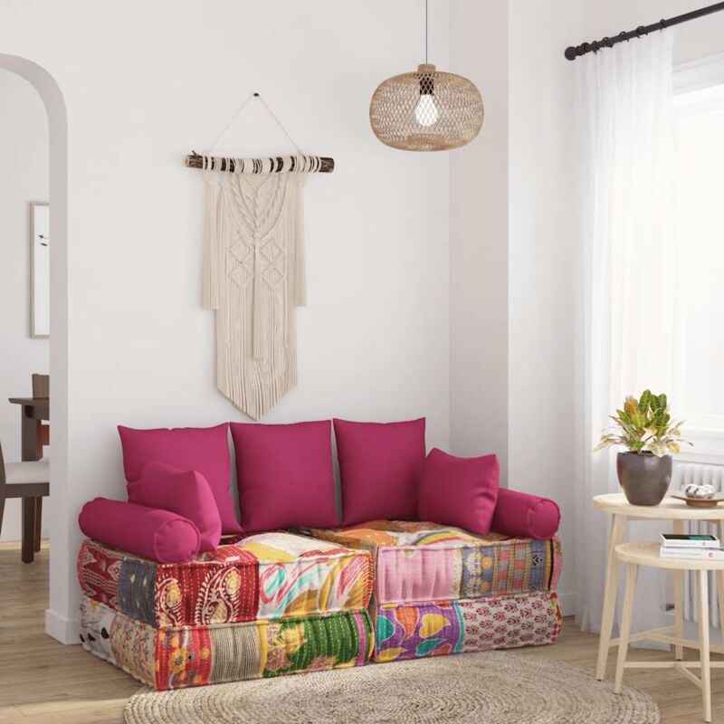 foto del prodotto vidaxl set di cuscini 7 pz in tessuto rosa