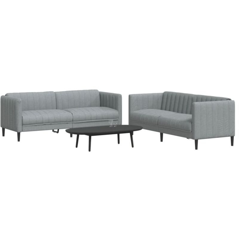 foto del prodotto vidaxl set di divani 2 pz grigio chiaro in tessuto