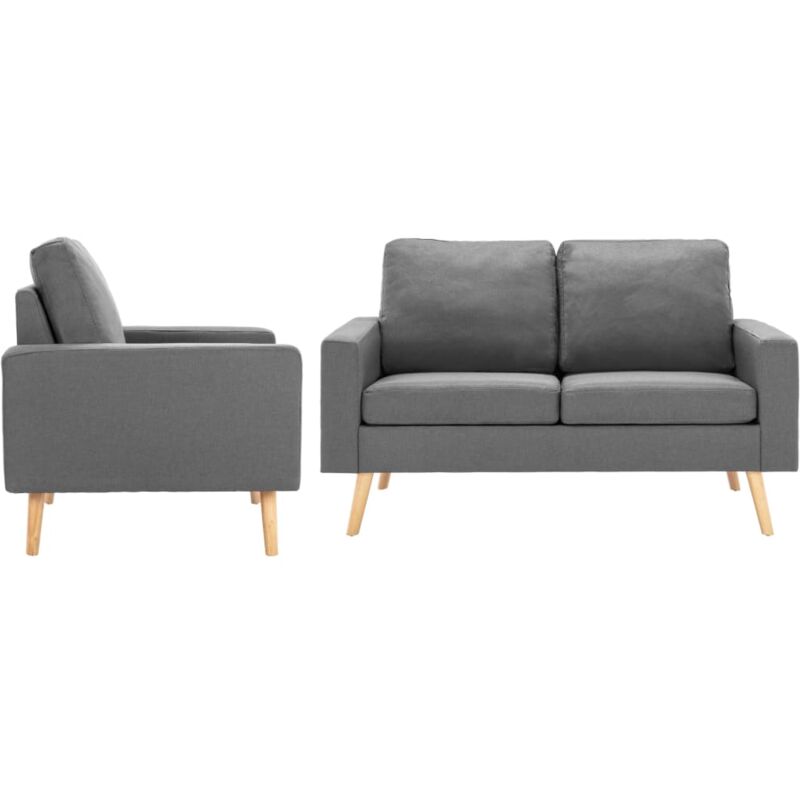 foto del prodotto vidaxl set di divani 2 pz in tessuto grigio chiaro