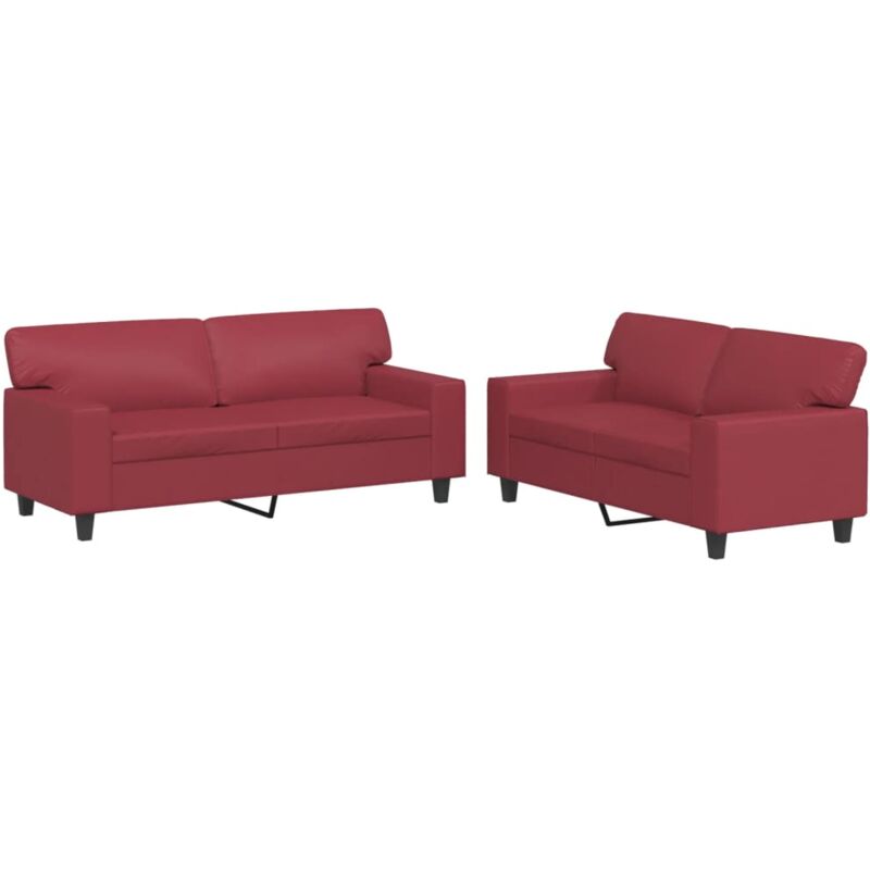 foto del prodotto vidaxl set di divani 2 pz rosso vino in similpelle