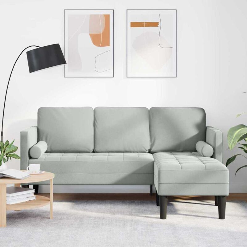 foto del prodotto vidaxl set di divani grigio chiaro 173 x 131 x 67 cm velluto