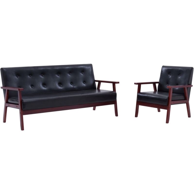 foto del prodotto vidaxl set di divani nero in ecopelle design elegante moderno vari modelli modelli 1 posto 3 posti