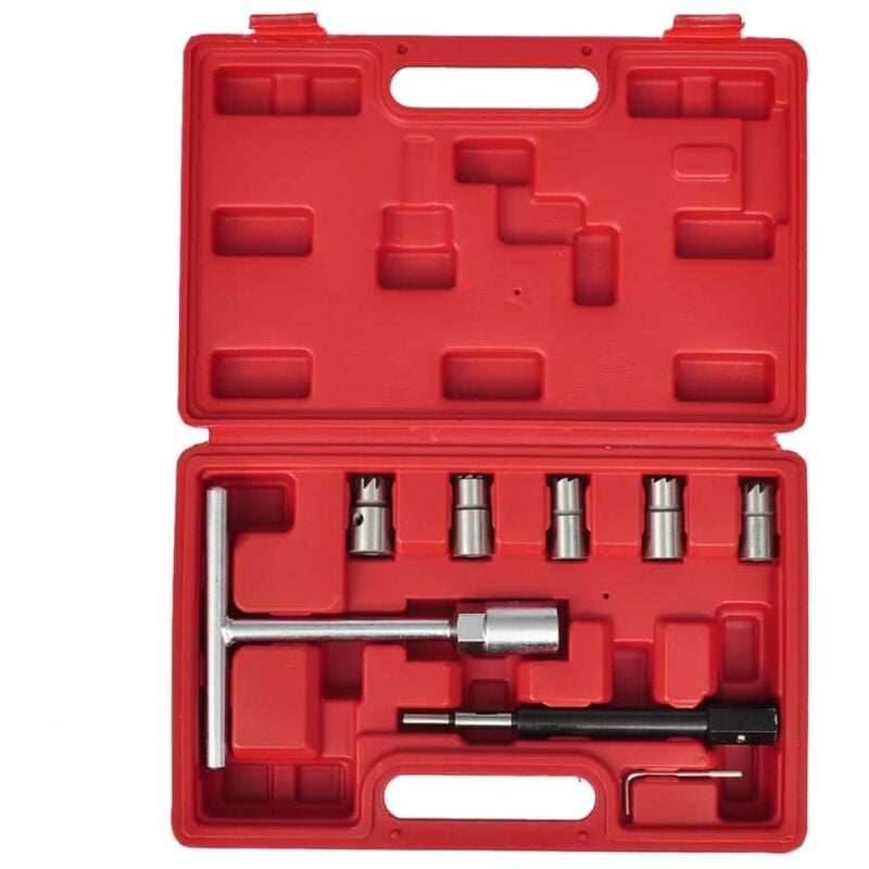 foto del prodotto vidaxl set di iniettori 7 pz per veicoli diesel con manico a t e chiave esagonale custodia inclusa
