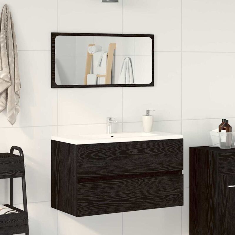 foto del prodotto vidaxl set di mobili da bagno 2 pezzi in legno ingegnerizzato rovere nero