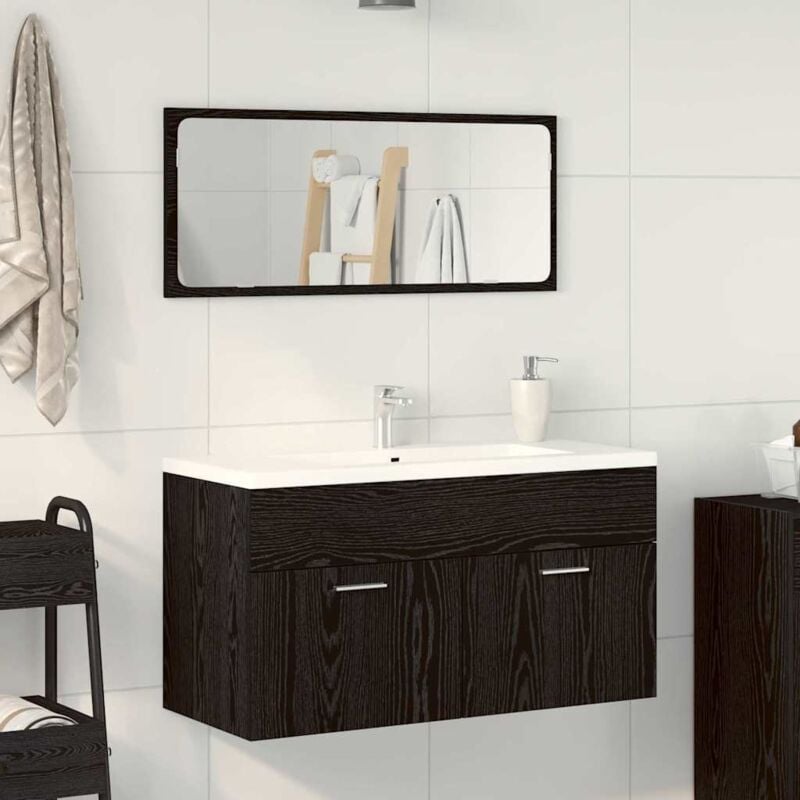 foto del prodotto vidaxl set di mobili da bagno in 2 pezzi legno ingegnerizzato nero