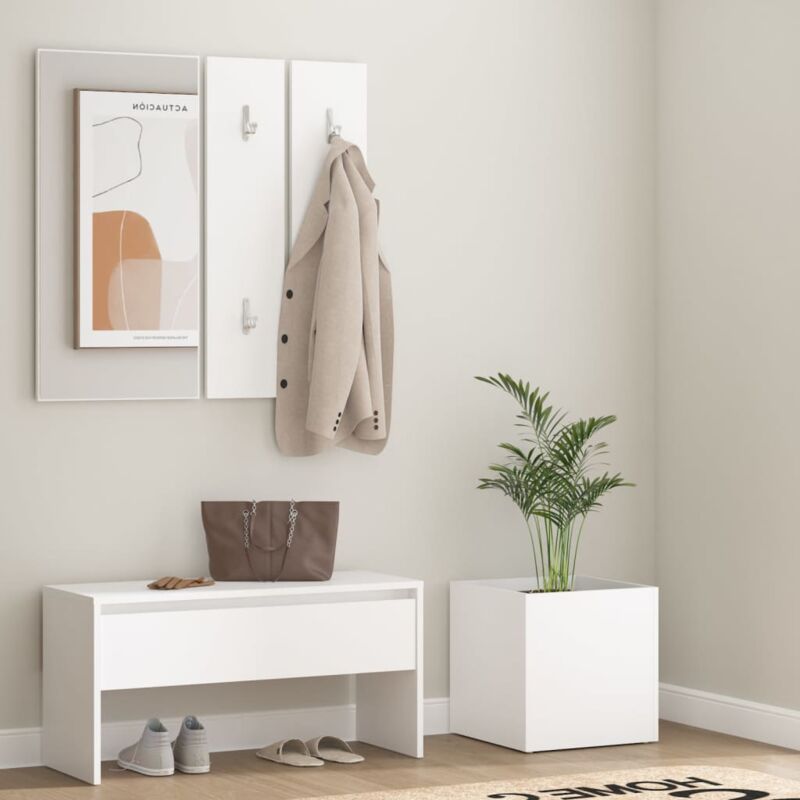 foto del prodotto vidaxl set di mobili da corridoio bianco in legno multistrato