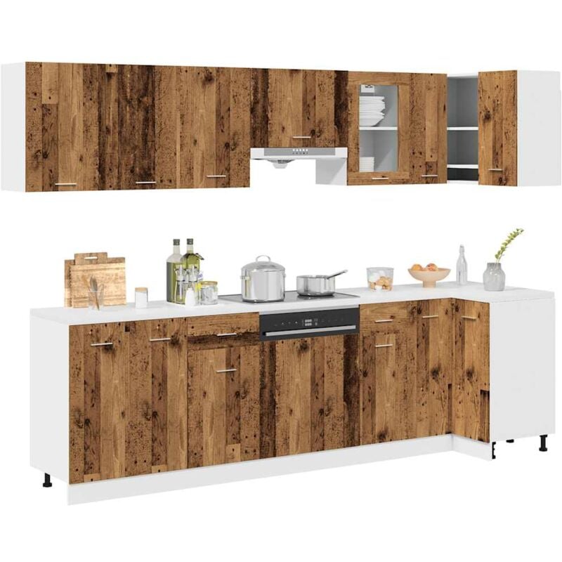 foto del prodotto vidaxl set di mobili da cucina 11 pz legno antico in truciolato