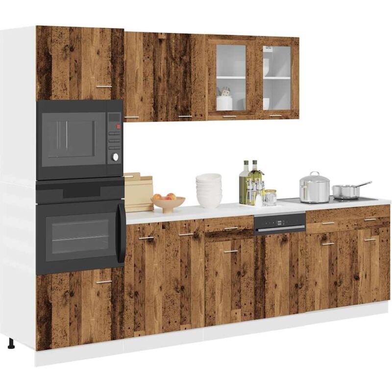 foto del prodotto vidaxl set di mobili da cucina 7 pz lyon legno antico in truciolato