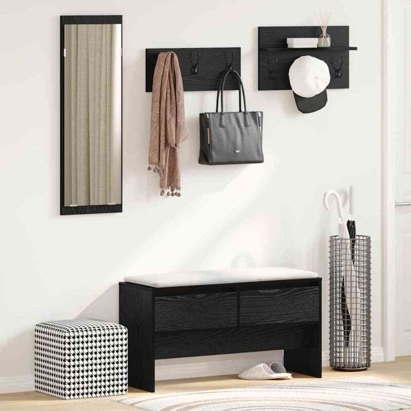 foto del prodotto vidaxl set di mobili da ingresso in 4 pezzi in rovere nero