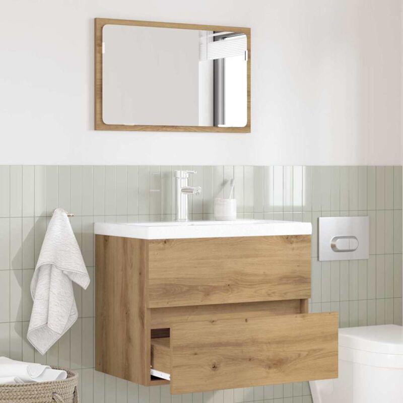 foto del prodotto vidaxl set di mobili per il bagno 2 pezzi in rovere artigianale e legno ingegnerizzato