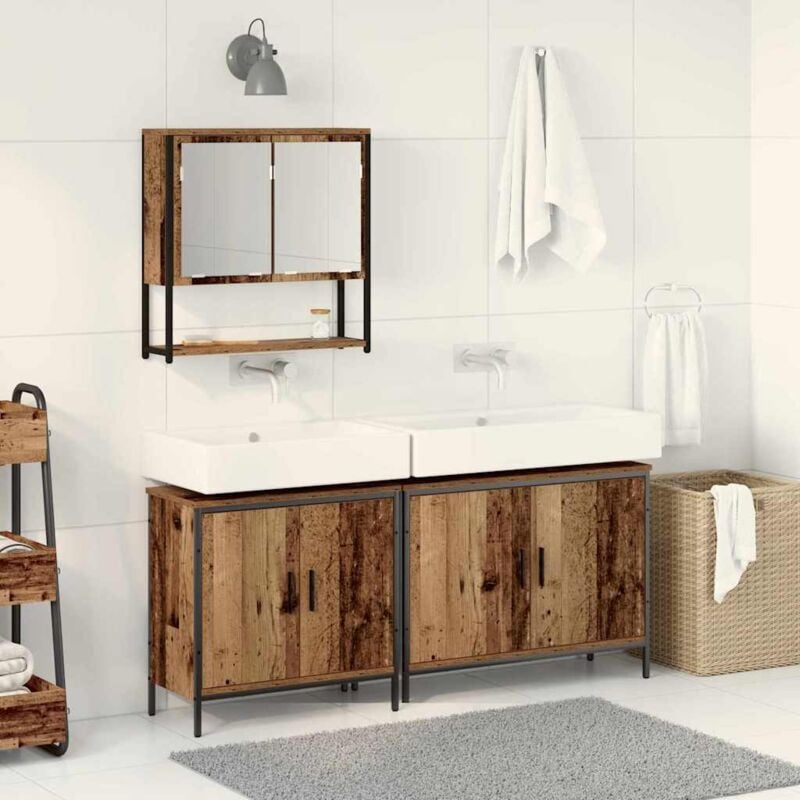 foto del prodotto vidaxl set di mobili per il bagno 3 pcs marrone 80 x 30 x 44 cm