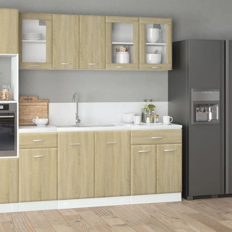 foto del prodotto vidaxl set di mobili porta tv 4 pz rovere sonoma in truciolato