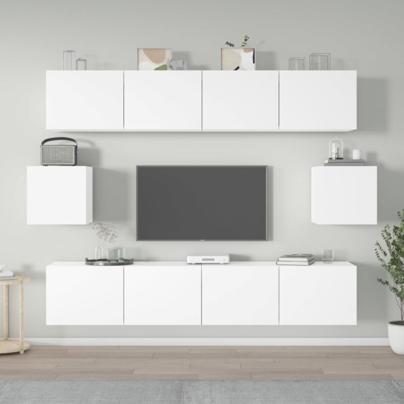 foto del prodotto vidaxl set di mobili porta tv 6 pz bianco in legno multistrato