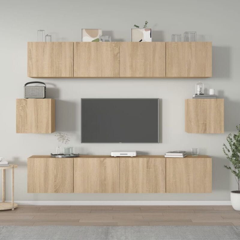 foto del prodotto vidaxl set di mobili porta tv 6 pz rovere sonoma in legno multistrato