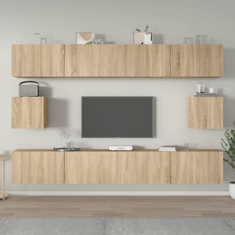 foto del prodotto vidaxl set di mobili porta tv 6 pz rovere sonoma in legno multistrato