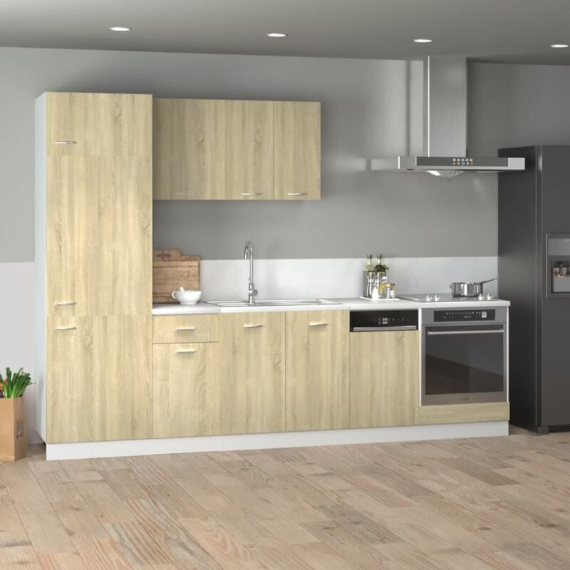 foto del prodotto vidaxl set di mobili porta tv 7 pz “lyon” rovere sonoma in truciolato