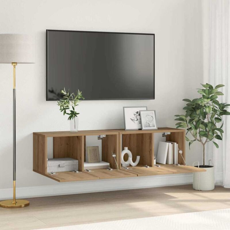 foto del prodotto vidaxl set di mobili tv rovere artigianale mdf medio mobile tv