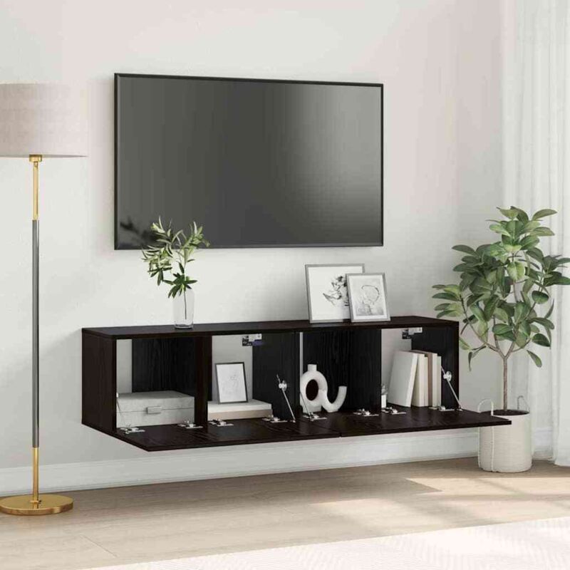 foto del prodotto vidaxl set di mobili tv rovere nero legno ingegnerizzato piccolo